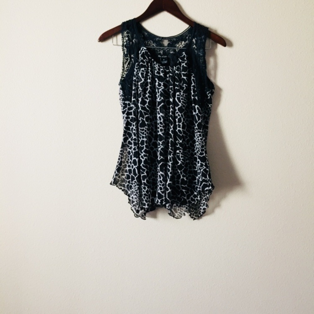 Royal love Black animal print top